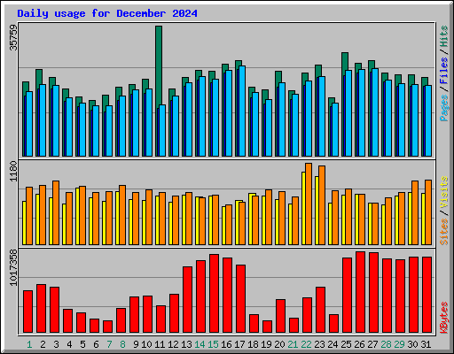 Daily usage for December 2024