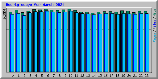 Hourly usage for March 2024